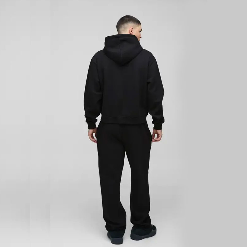 Oversized Boxy Official Tonal Print Zip Hooded Tracksuit - Image 2